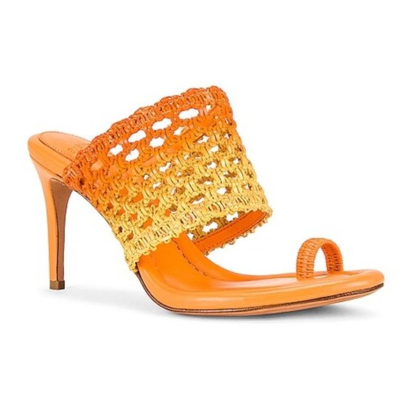 Alexandre Birman Shoes - Alexandre Birman Trisha 85 Slip-on Mule Ombre Orange Woven Strap Stiletto